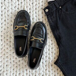 New black ZARA loafers